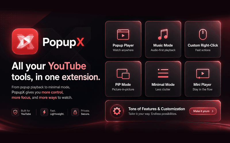 PopupX - Youtube Popup Player
