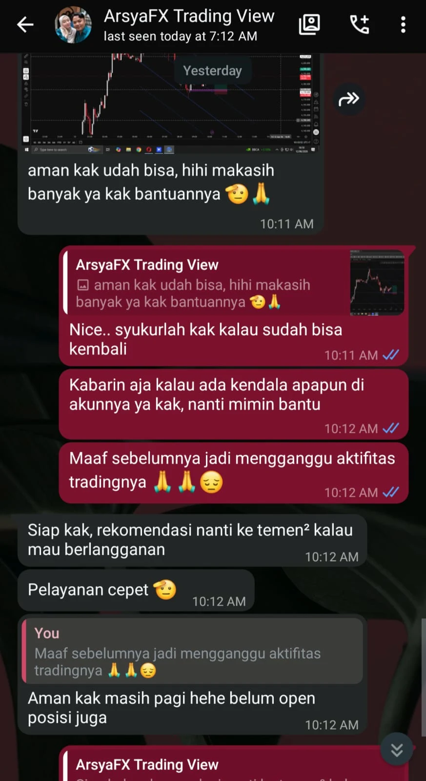 Testimoni terbaik pelanggan Jeki Store — TradingView Premium terpercaya