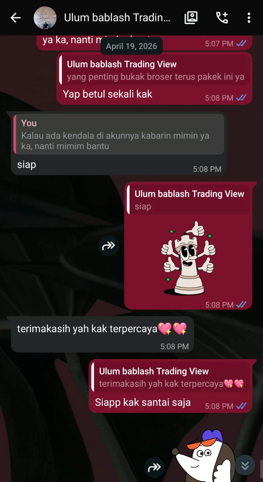 Testimoni pelanggan Jeki Store — Multi-chart 8 layout TradingView